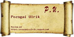 Pozsgai Ulrik névjegykártya